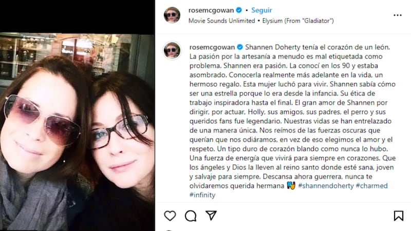 Artistas que compartieron con Shannen Doherty lamentaron su muerte.