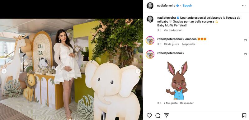 Nadia Ferreira en su Baby Shower.