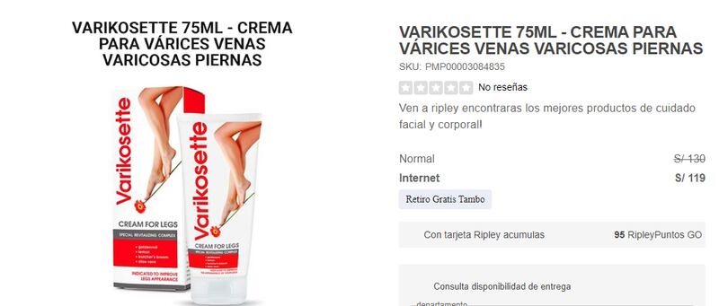 Crema para varices.