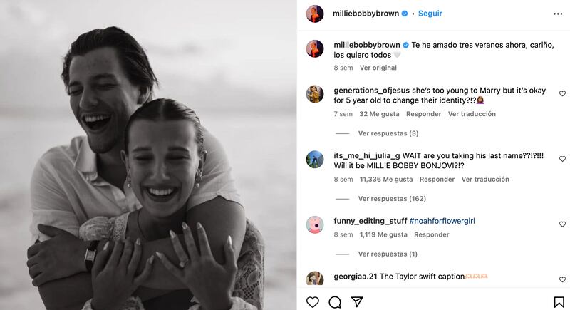 Millie Bobby Brown y Jake Bongiovi