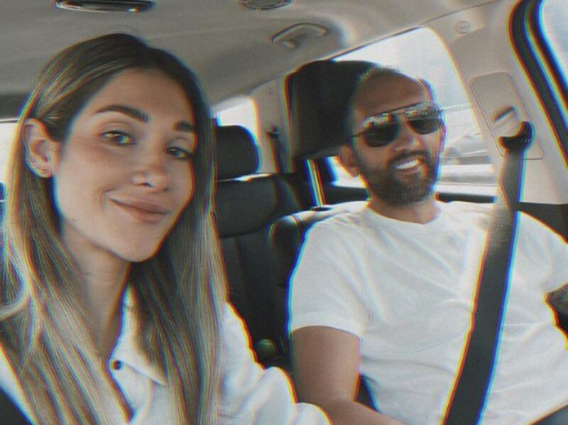 Giuli Cunha y Hernán Barcos