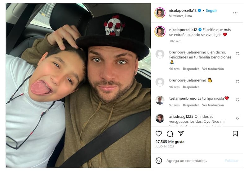 Nicola Porcella tiene un único hijo que es su motor de vida