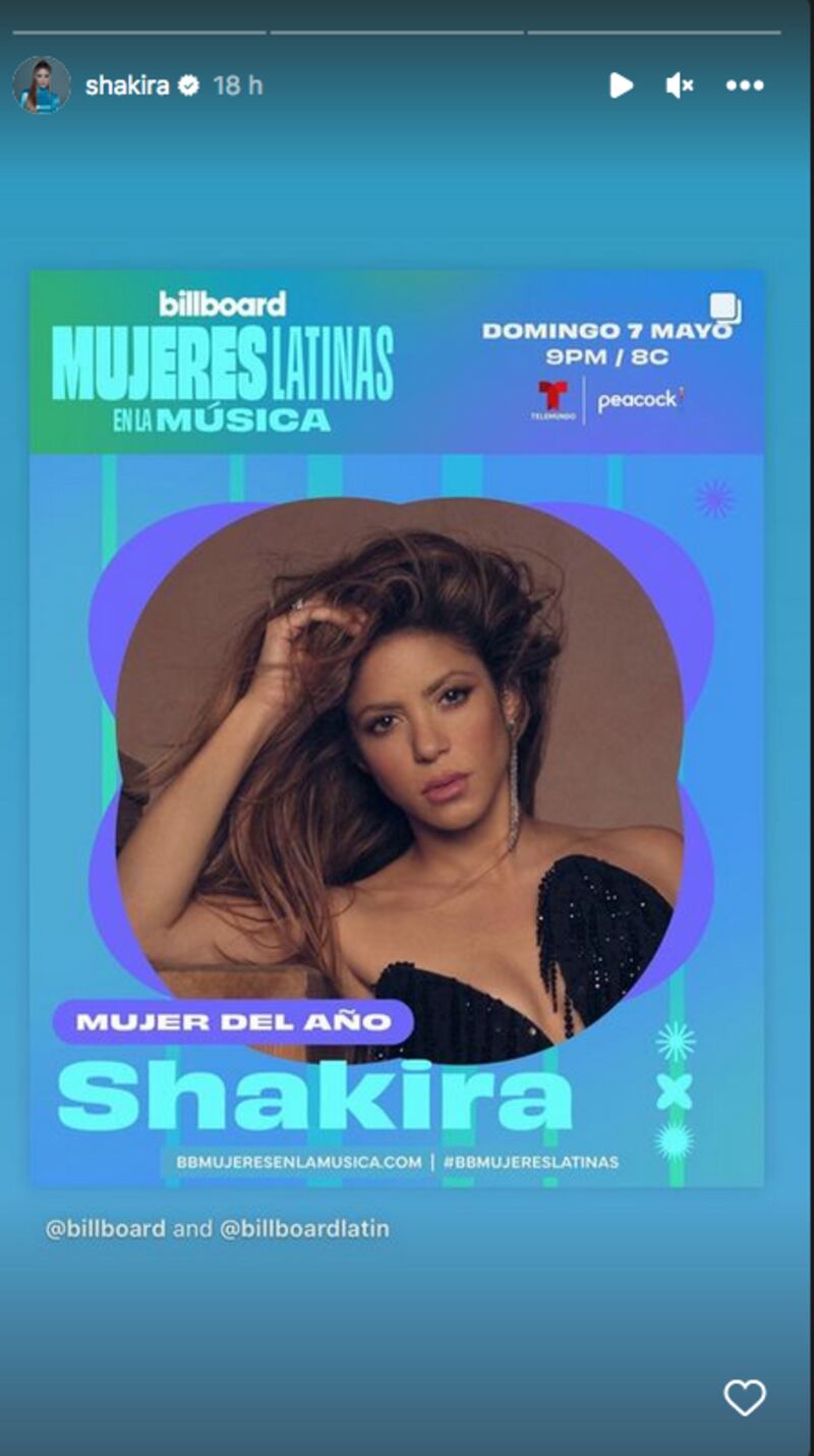 Shakira, Mujer del Año 2023