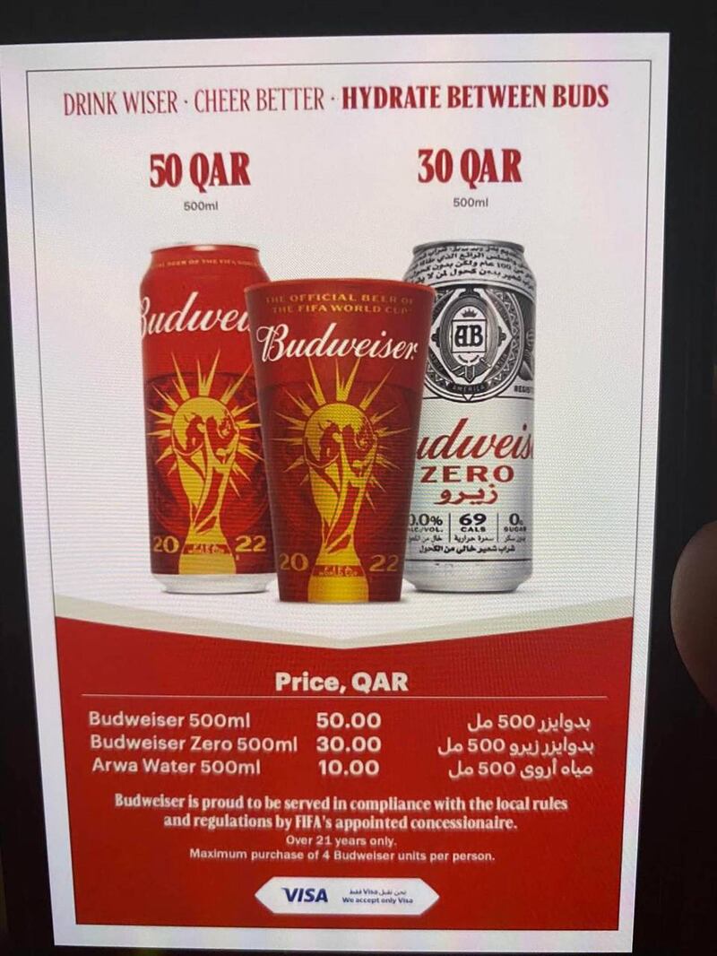 Budweiser es la compañía autorizada y patrocinante del Mundial