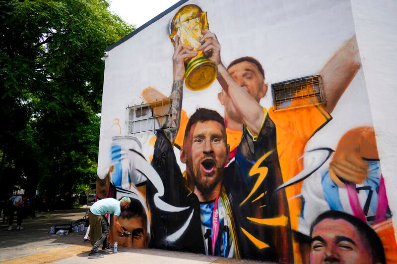 Así luce el mural en honor a la Selección de Argentina