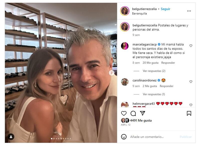 Jorge Enrique Abello junto a su esposa, Bel Gutiérrez