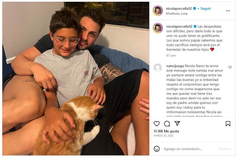 Nicola Porcella tiene un único hijo que es su motor de vida