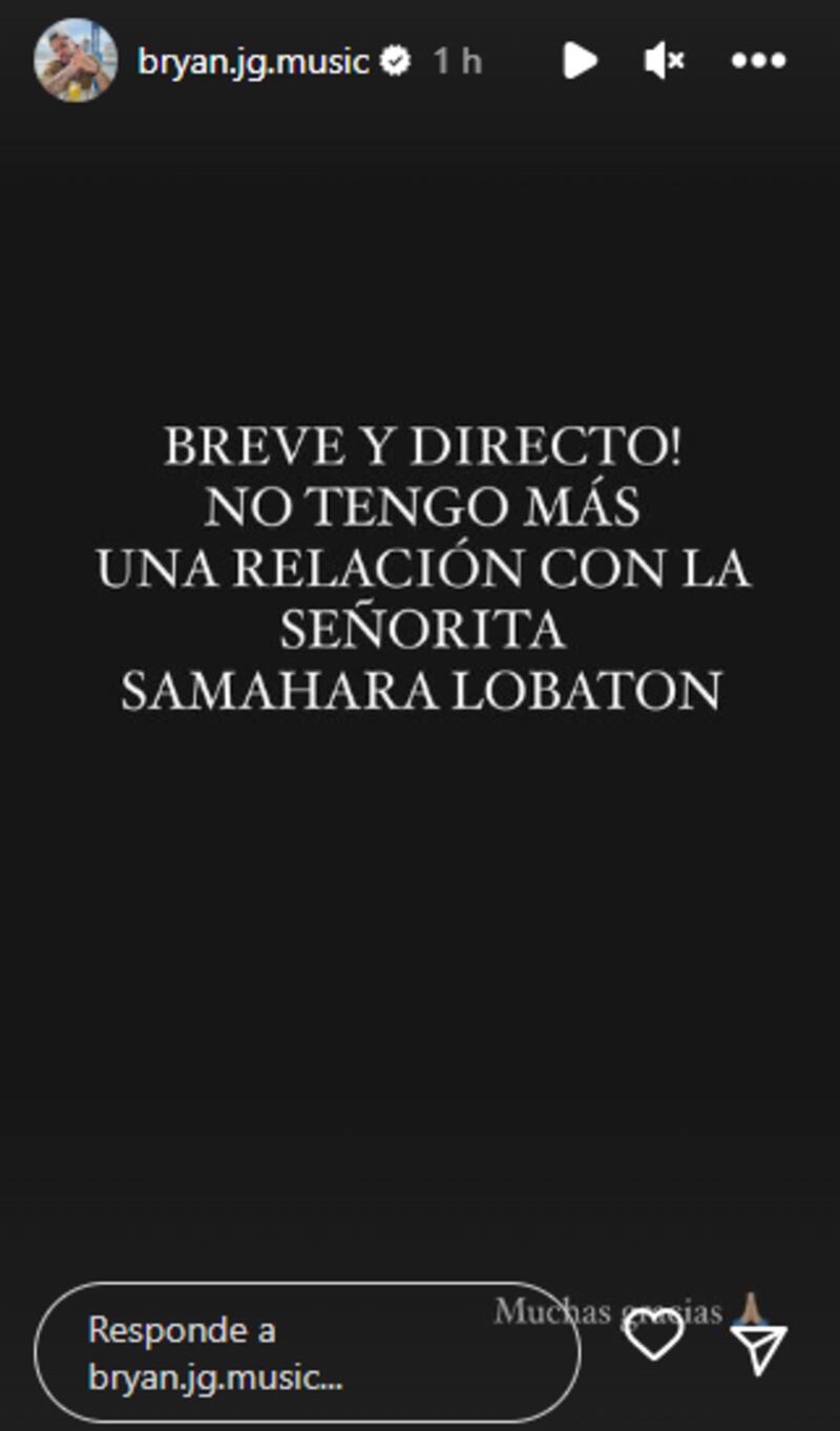 Bryan anuncia que terminó con Samahara.