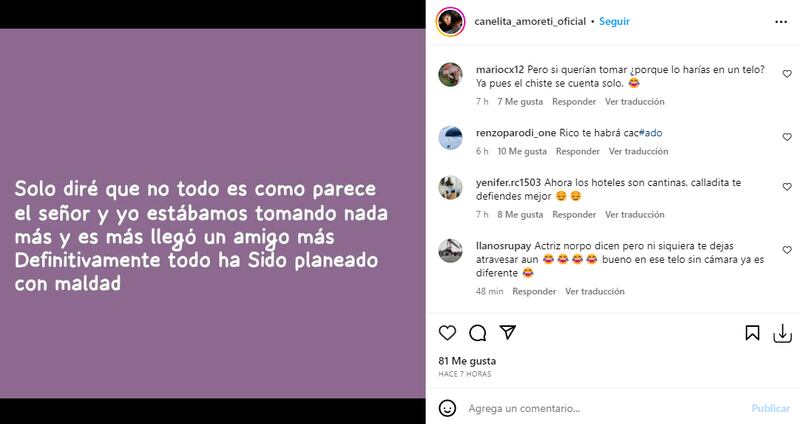 Comunicado de Canelita Amoreti.