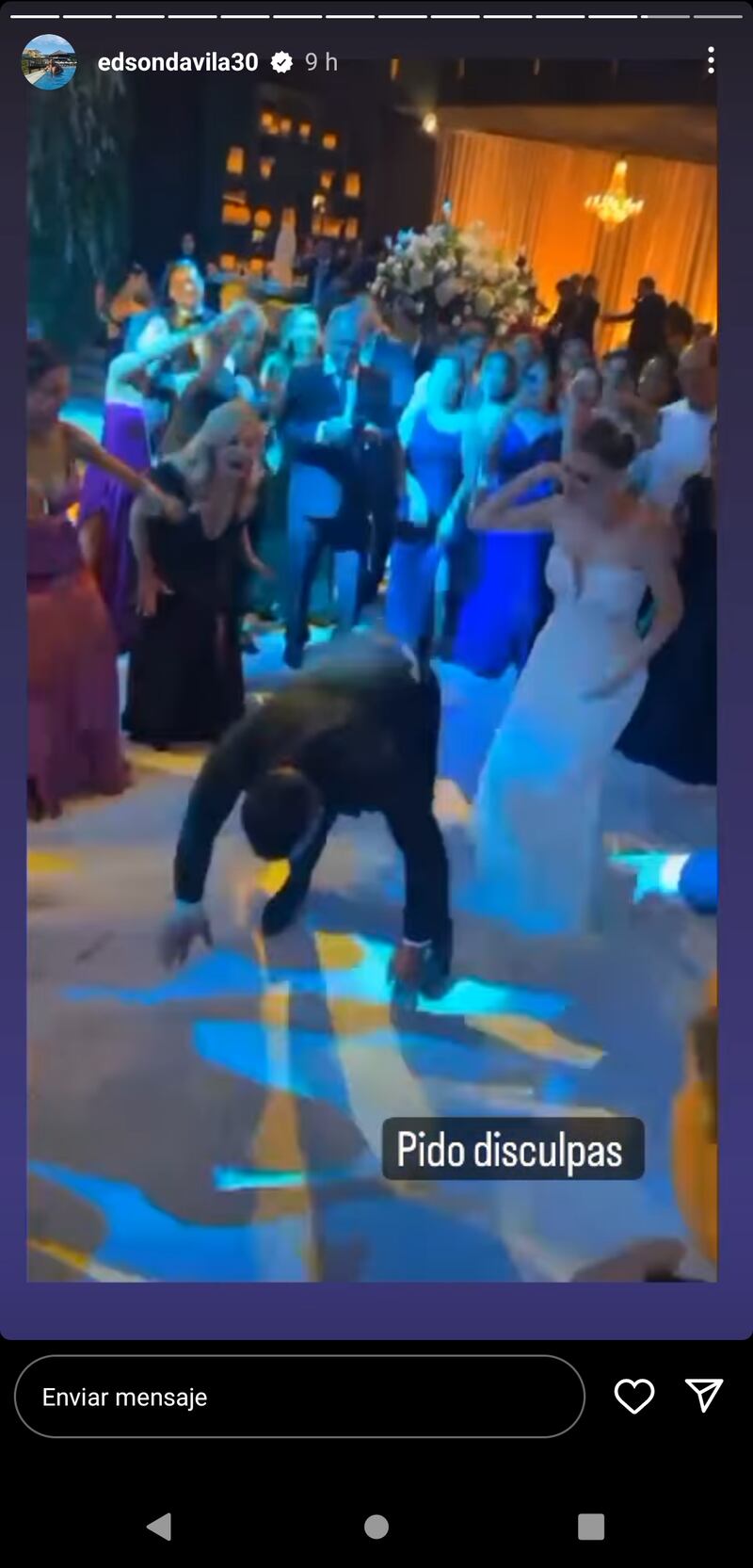 Edson Dávila hizo el Anita Challenge en la boda de Brunella Horna.