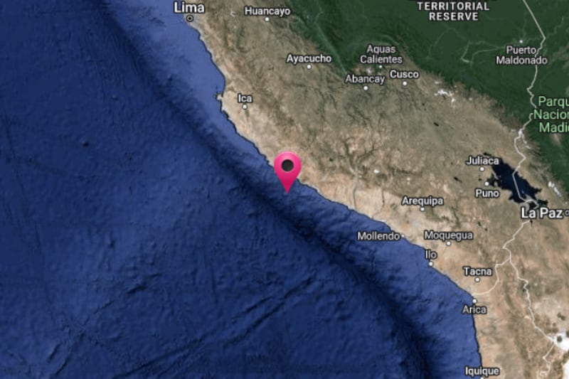 Terremoto de 7.0 de magnitud se reportó en Arequipa, Perú.