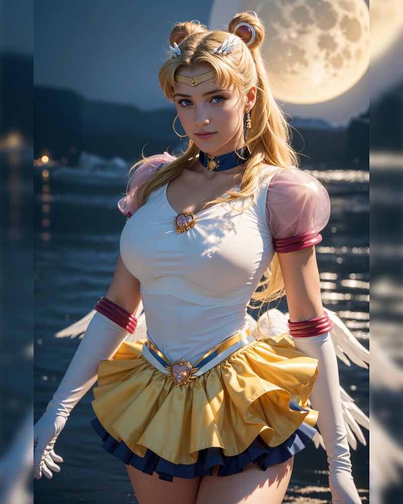 Serena, Sailor Moon por la IA. My Smart Arts