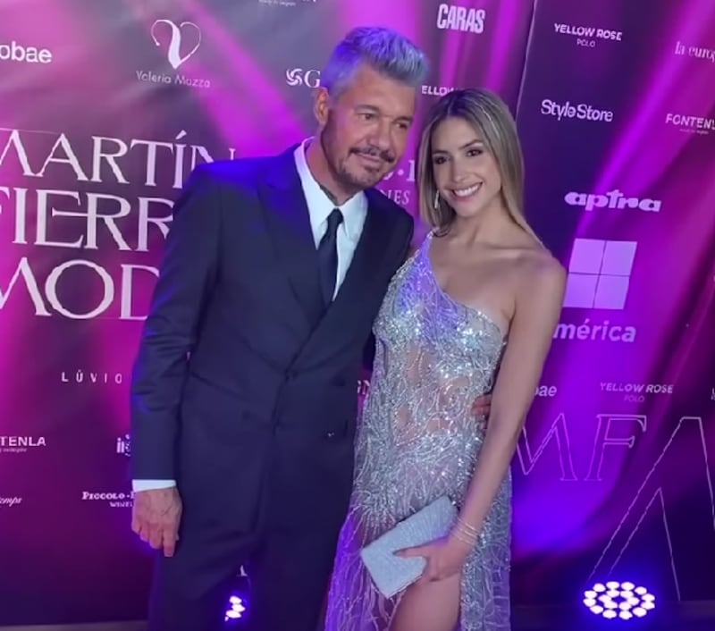 Milett Figueroa y Marcelo Tinelli en los Martín Fierro de la Moda 2023