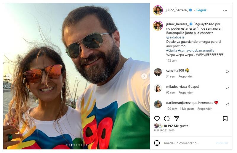 Julio César Herrera junto a su esposa, Aída Cristina Bossa