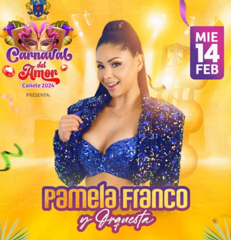 Pamela Franco celebra el Día de San Valentín sobre el escenario.