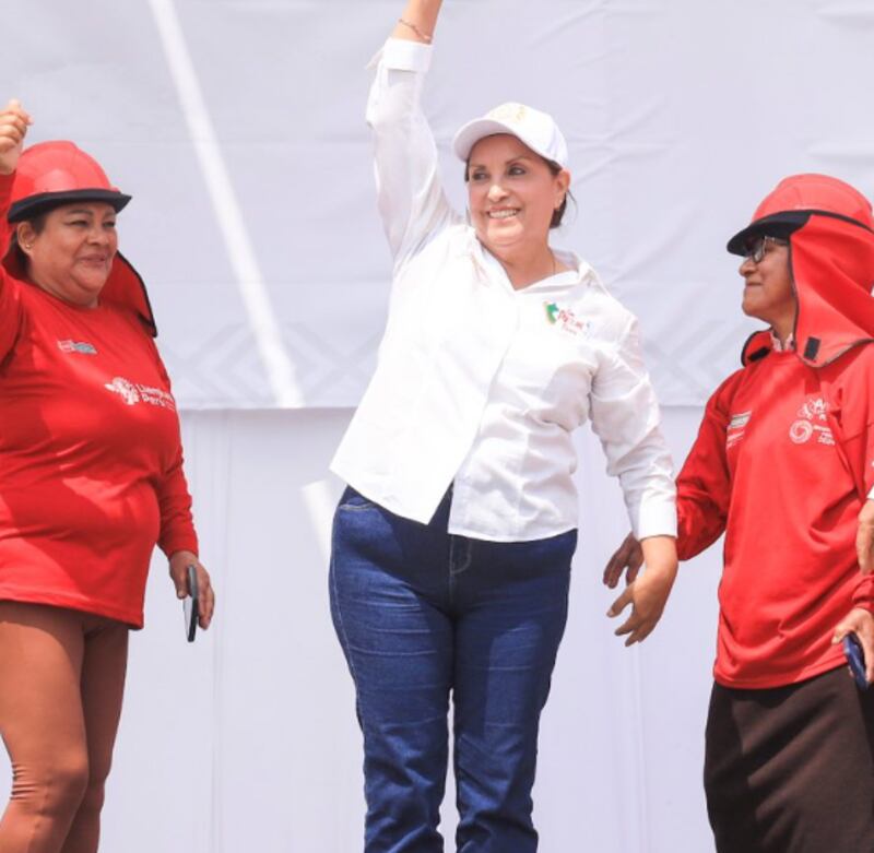 Dina Ercilia Boluarte Zegarra, en la presentación del programa Llamkasun Perú en el distrito de Carabayllo