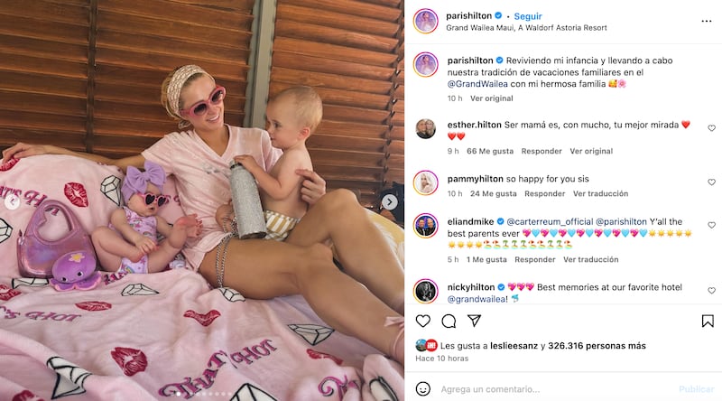 Paris Hilton junto a sus hijos, London y Phoenix