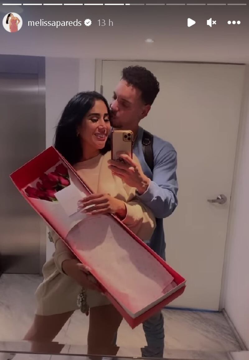 Melissa Paredes recibió sorpresa de Anthony Aranda