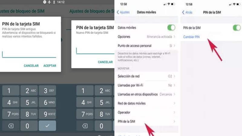 foto cambiar pin sim