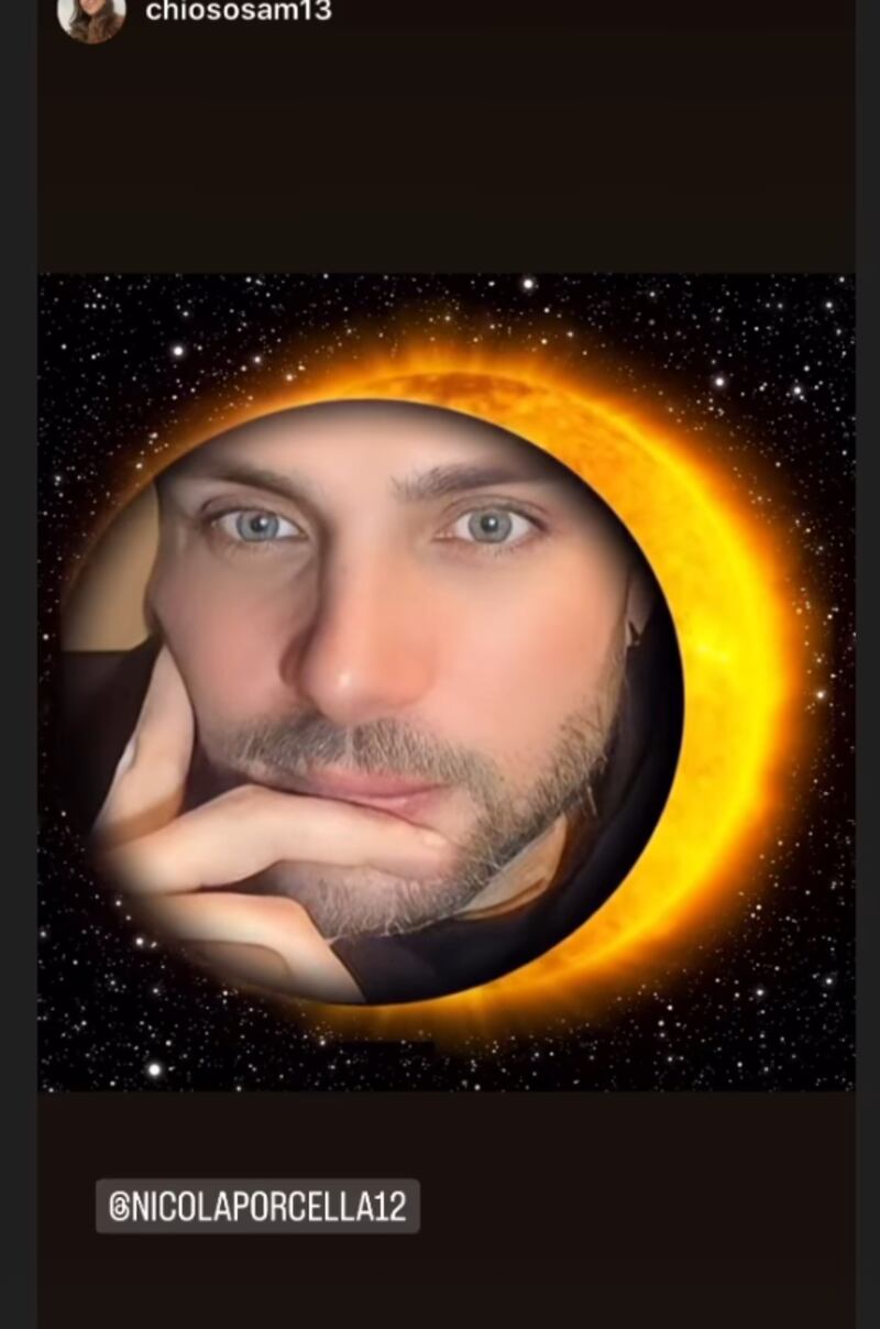 Nicola Porcella se convierte en meme durante el eclipse solar de este 8 de abril.