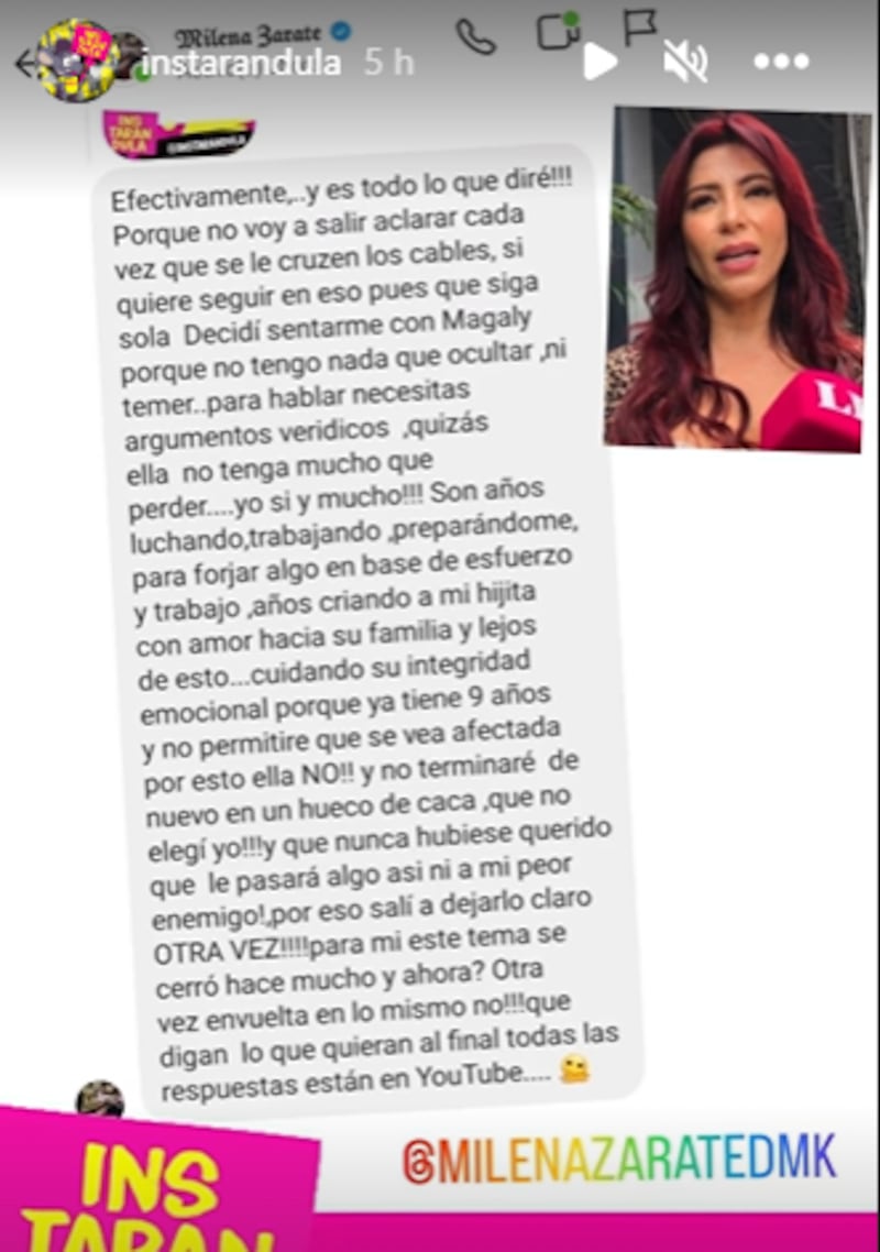 El mensaje de Milena Zárate a Samu Suárez