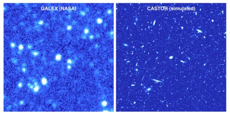 Comparativa de resoluciones: GALEX vs. CASTOR.