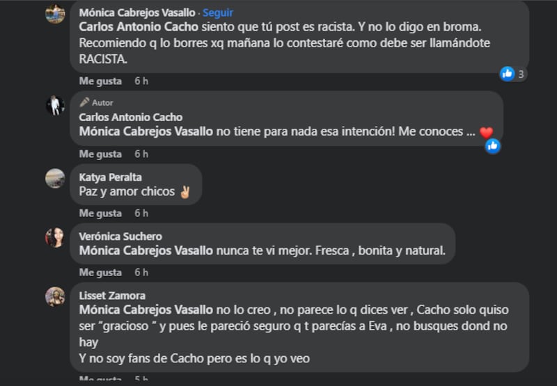 La respuesta de Mónica Cabrejos.