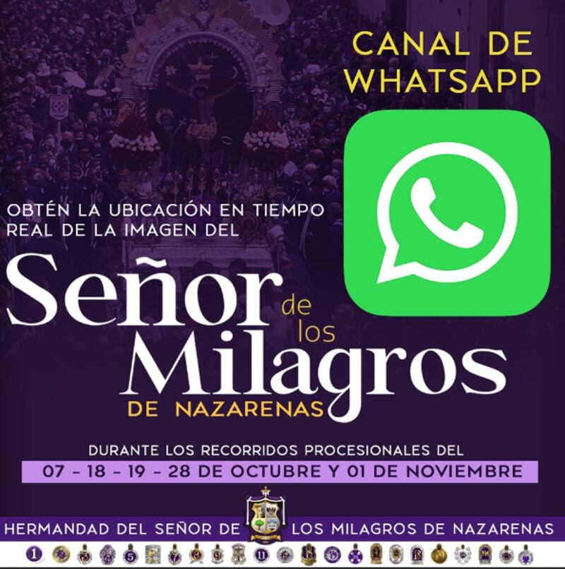 El Señor de los Milagros tiene canal de WhatsApp.