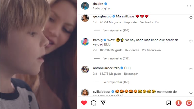 Las dos celebridades le escribieron en el video de "Acróstico", último tema en el que Milan y Sasha son los grandes protagonistas.