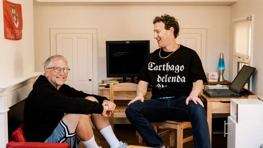 Bill Gates y Mark Zuckerberg en su fiesta de cumpleaños.