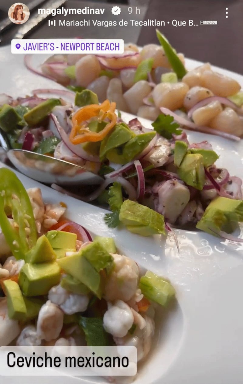 Un plato de ceviche mexicano en un restaurante de California.