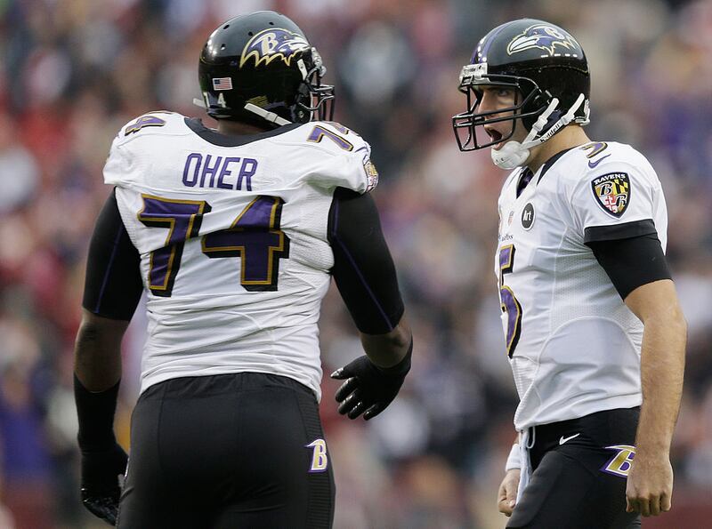 Michael Oher ganó el Super Bowl con los Ravens de Baltimore en 2012.