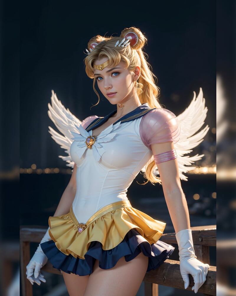 Serena, Sailor Moon por la IA. My Smart Arts