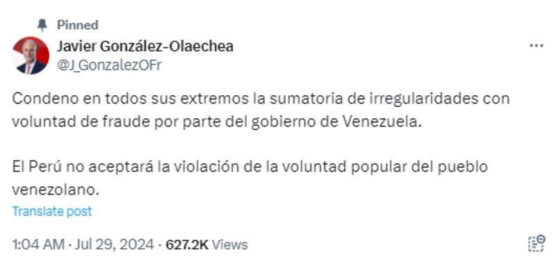 Canciller de Perú.